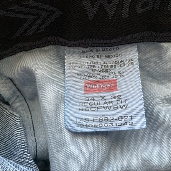 Wrangler Men’s Denim’s Straight Leg Stretch Waist Jeans. Size 34/32 - Picture 6 of 7